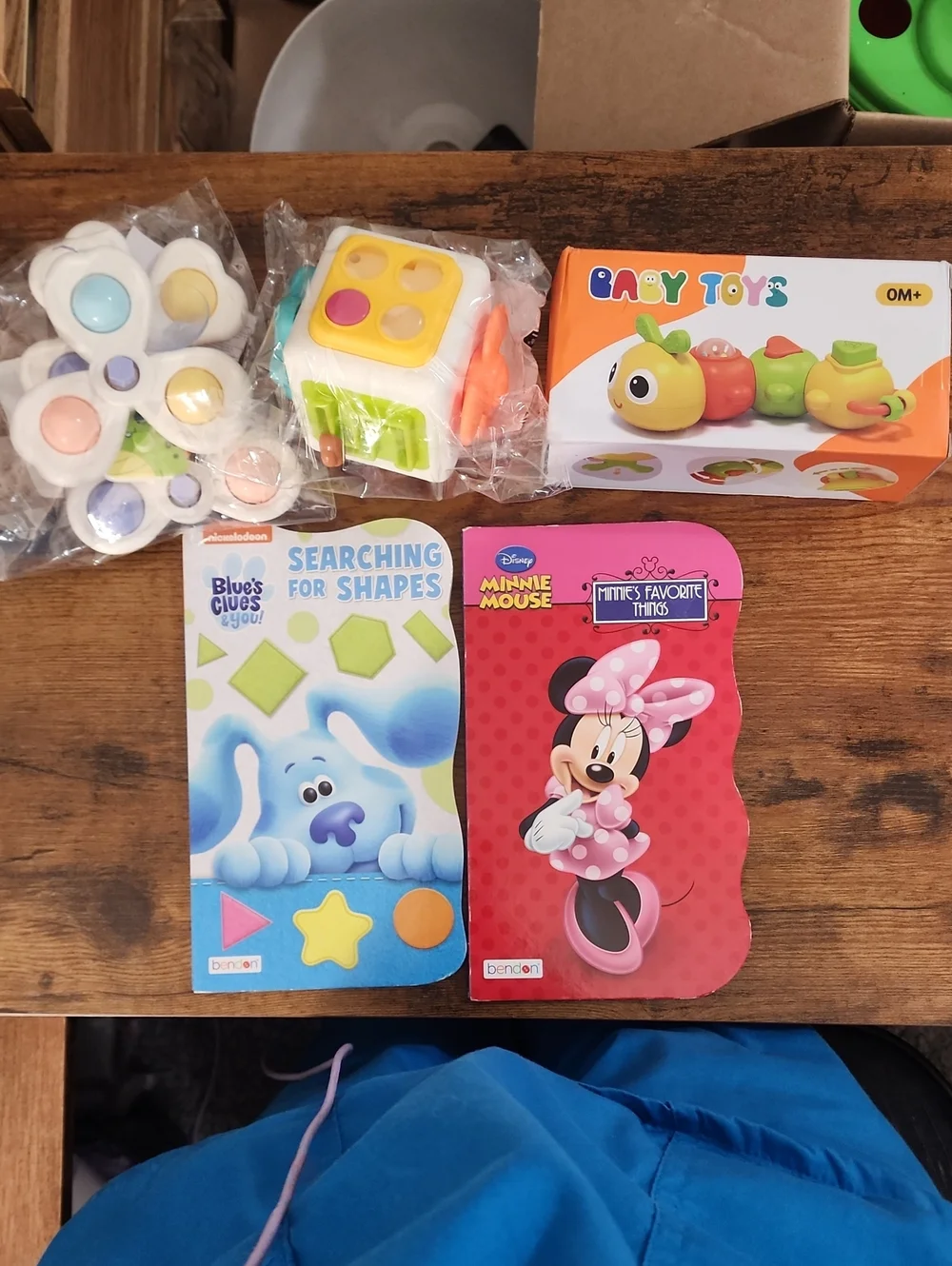 NWT Baby Toy's & Book Bundle: Montessori Cube, Suction Spinners, Disney Books